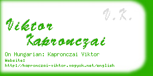 viktor kapronczai business card